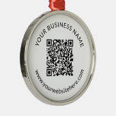 Geüploade QR-code Sjabloon met bewerkbare tekst Metalen Ornament (Rechts)