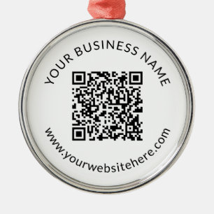 Geüploade QR-code Sjabloon met bewerkbare tekst Metalen Ornament