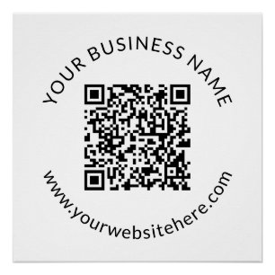 Geüploade QR-code Sjabloon met bewerkbare tekst Perfect Poster