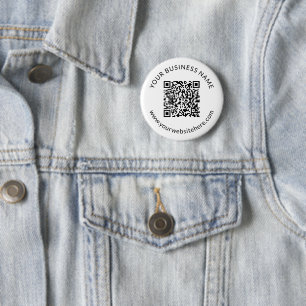 Geüploade QR-code Sjabloon met bewerkbare tekst Ronde Button 5,7 Cm