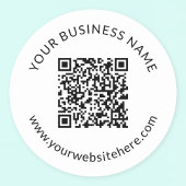 Geüploade QR-code Sjabloon met bewerkbare tekst Ronde Sticker