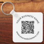 Geüploade QR-code Sjabloon met bewerkbare tekst Sleutelhanger (Voorkant)