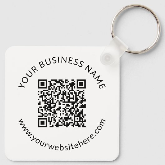 Geüploade QR-code Sjabloon met bewerkbare tekst Sleutelhanger (Achterkant)