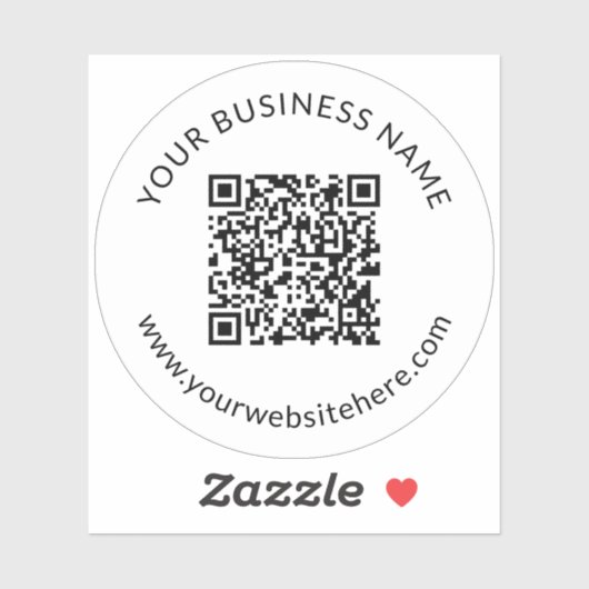 Geüploade QR-code Sjabloon met bewerkbare tekst Sticker (Vel)