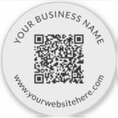 Geüploade QR-code Sjabloon met bewerkbare tekst Sticker (Voorkant)