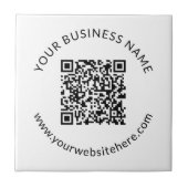 Geüploade QR-code Sjabloon met bewerkbare tekst Tegeltje (Voorkant)