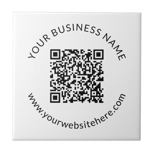 Geüploade QR-code Sjabloon met bewerkbare tekst Tegeltje (Voorkant)