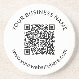 Geüploade QR-code Sjabloon met bewerkbare tekst Zandsteen Onderzetter