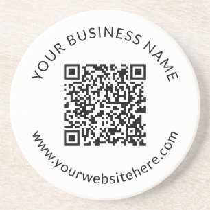 Geüploade QR-code Sjabloon met bewerkbare tekst Zandsteen Onderzetter
