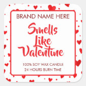 Geur Als Valentijn Aangepaste Kaarslabels Vierkante Sticker (Voorkant)