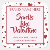 Geur Als Valentijn Custom Roze Kaarslabels Vierkante Sticker (Voorkant)