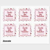 Geur Als Valentijn Custom Roze Kaarslabels Vierkante Sticker (Vel)