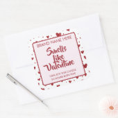 Geur Als Valentijn Custom Roze Kaarslabels Vierkante Sticker (Envelop)
