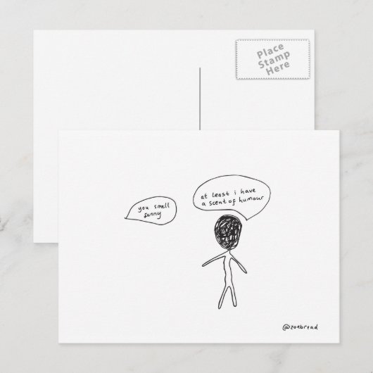 geur van het briefkaart van de humor (Voorkant / Achterkant)