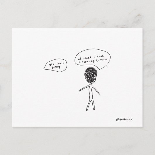 geur van het briefkaart van de humor (Voorkant)