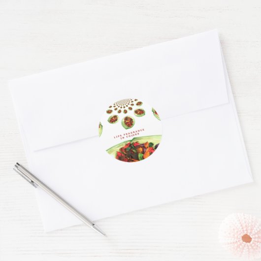 Geur van het Leven: Potpourri Inspirerende Boodsch Ronde Sticker (Envelop)
