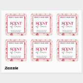 Geur van Liefde Valentijnskaarslabel Vierkante Sticker (Vel)