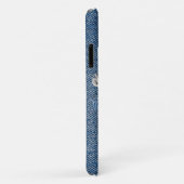 geurde blauwe jean stof Case-Mate iPhone case (Achterkant/rechts)