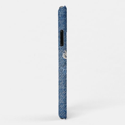 geurde blauwe jean stof Case-Mate iPhone case (Achterkant/rechts)