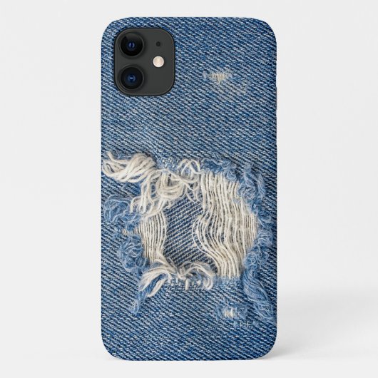 geurde blauwe jean stof Case-Mate iPhone case (Achterkant)