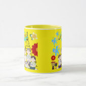 Geurende bloemensplash geel mok (Midden)