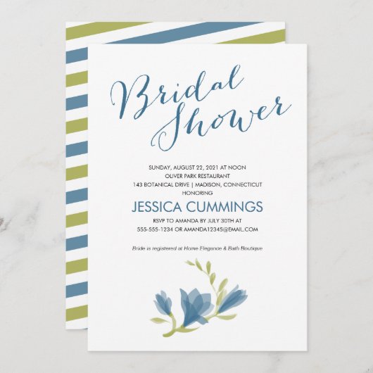 Geurende Freesia Bloemblaadjes | Bruidsdouche Kaart (Voorkant / Achterkant)