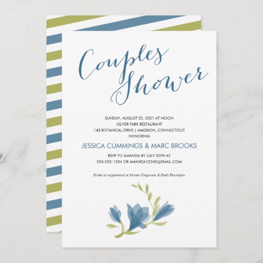 Geurende Freesia Bloemblaadjes | Koppel Bruisfeest Kaart (Voorkant / Achterkant)