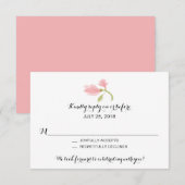 Geurende fresia bloemblaadjes | Huwelijksreactie RSVP Kaartje (Voorkant / Achterkant)