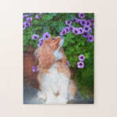 Geurende Petunia's Cavalier King Charles Spaniel Legpuzzel (Verticaal)