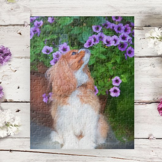 Geurende Petunia's Cavalier King Charles Spaniel Legpuzzel