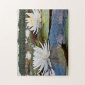 Geurende Waterlelie (Nymphaea Odorata) in Caddo Legpuzzel (Verticaal)