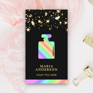 Geurige confetti kleurrijke regenboog parfumfles visitekaartje