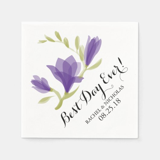 Geurige Freesia Petals | Beste dag ooit! Servetten (Voorkant)