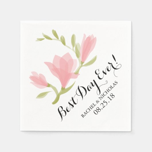 Geurige Freesia Petals | Beste dag ooit! Servetten (Voorkant)