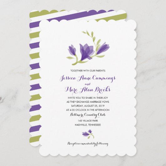 Geurige Freesia Petals | Bruiloft Kaart (Voorkant / Achterkant)