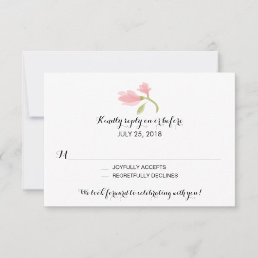 Geurige Freesia Petals | Bruiloft RSVP (Voorkant)