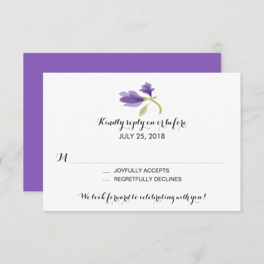 Geurige Freesia Petals | Bruiloft RSVP (Voorkant / Achterkant)