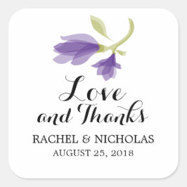 Geurige Freesia Petals | Favor Bedankt Vierkante Sticker