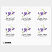 Geurige Freesia Petals | Voorkeur Vierkante Sticker (Vel)