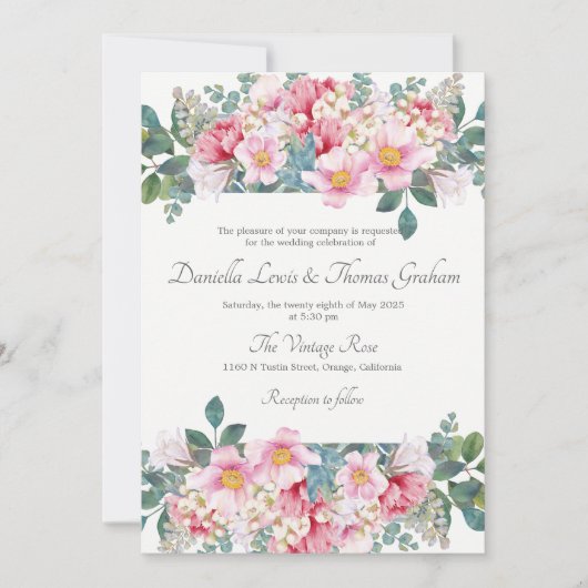 Geurige tuin bruiloft uitnodiging (Voorkant)