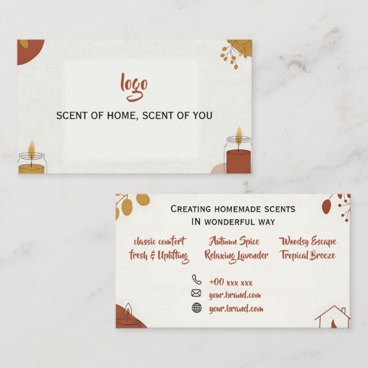 Geurkaars Visitekaartje (Voorkant / Achterkant)
