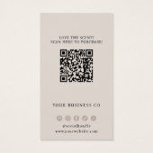 Geurmonster Geurtester Beige QR-codekaart Visitekaartje (Achterkant)