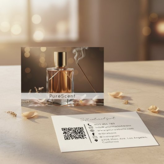 Geurwinkel Bezoekkaart QR Code Parfum Merk Visitekaartje