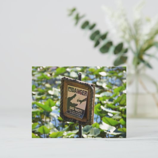 Gevaar, alligator. briefkaart (Staand voorkant)