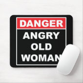 Gevaar: Angry Old Woman - Funny Gag Gift Muismat (Met muis)