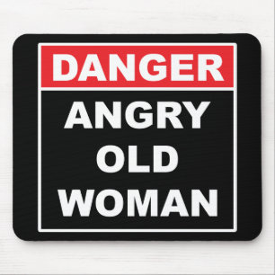 Gevaar: Angry Old Woman - Funny Gag Gift Muismat