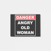 Gevaar: Angry Old Woman - Funny Gag Gift Post-it® Notes (Voorkant)
