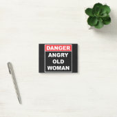 Gevaar: Angry Old Woman - Funny Gag Gift Post-it® Notes (Kantoor)