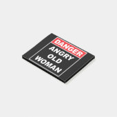 Gevaar: Angry Old Woman - Funny Gag Gift Post-it® Notes (Schuin)