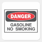 Gevaar Benzine Niet Roken Bord Vierkante Sticker (Voorkant)